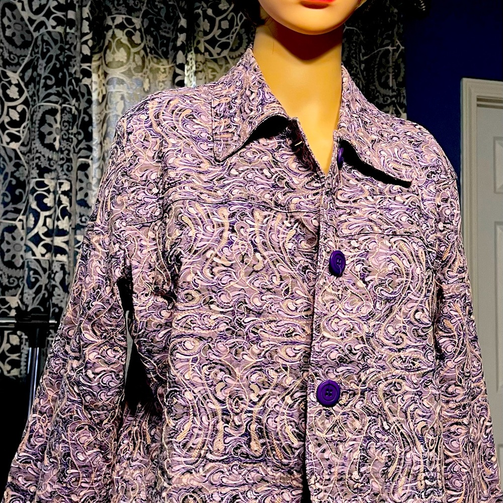 Rebecca Malone large jacket. Purple fun jacket.